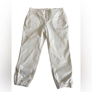 NWT BANANA REPUBLIC Beige Chino Jogger Pants With Ankle Zippers Size 18 40x27